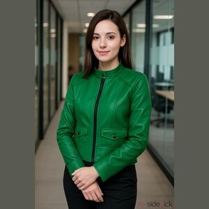 Boston Proper Green Bomber Jacket